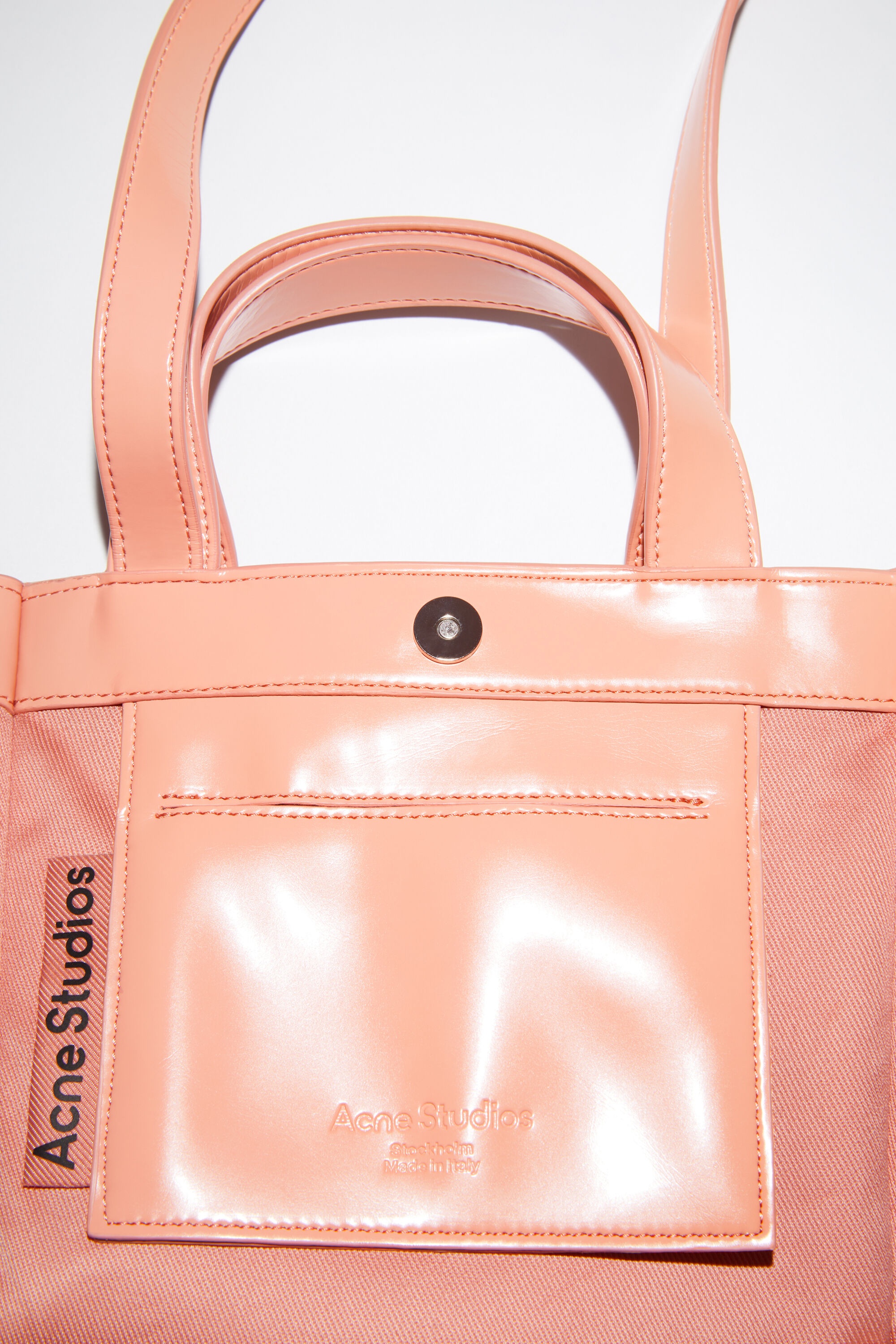 Logo mini shoulder tote bag - Salmon pink - 6