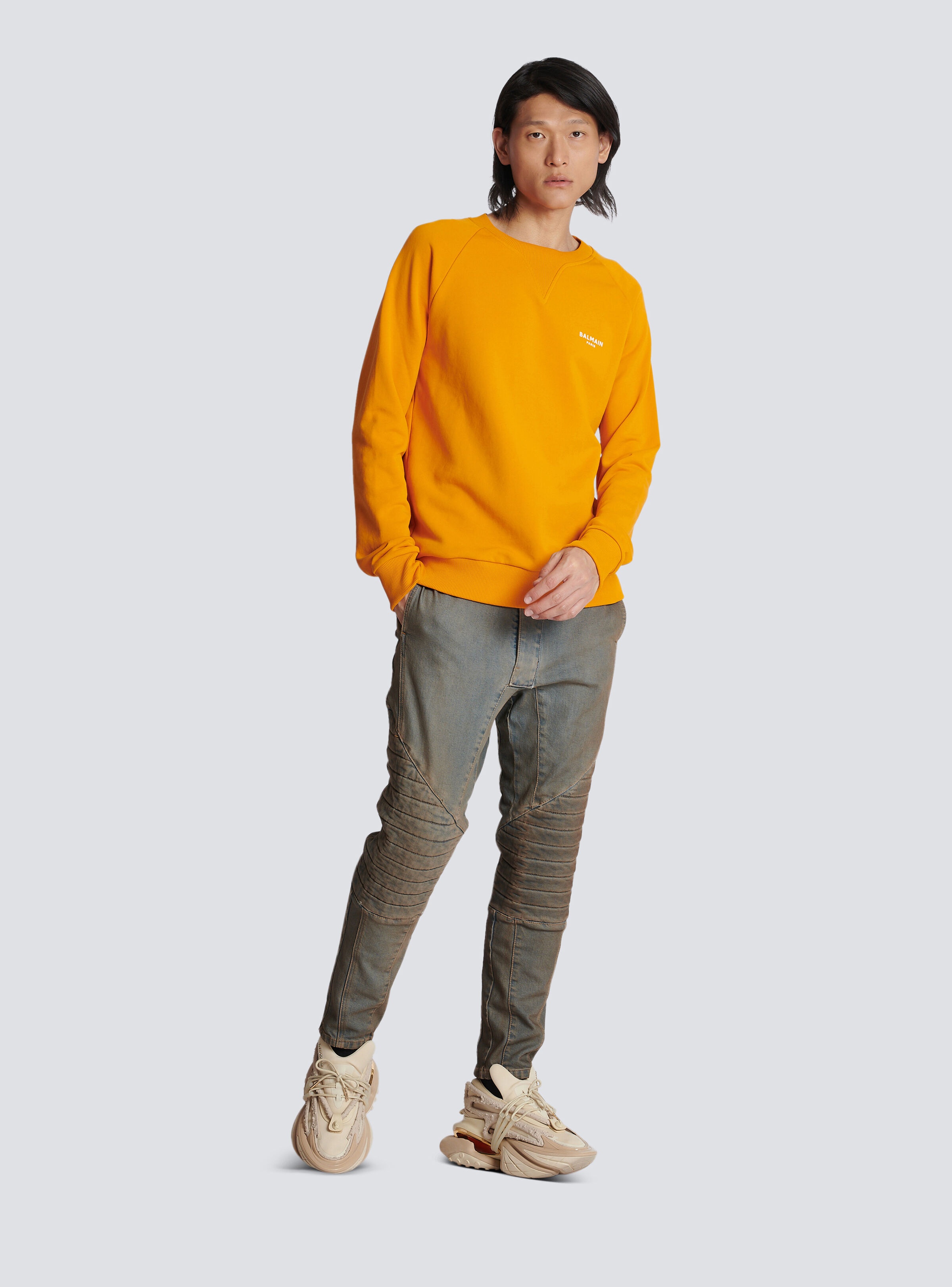 Balmain logo print sweatshirt in eco-responsible cotton - 3