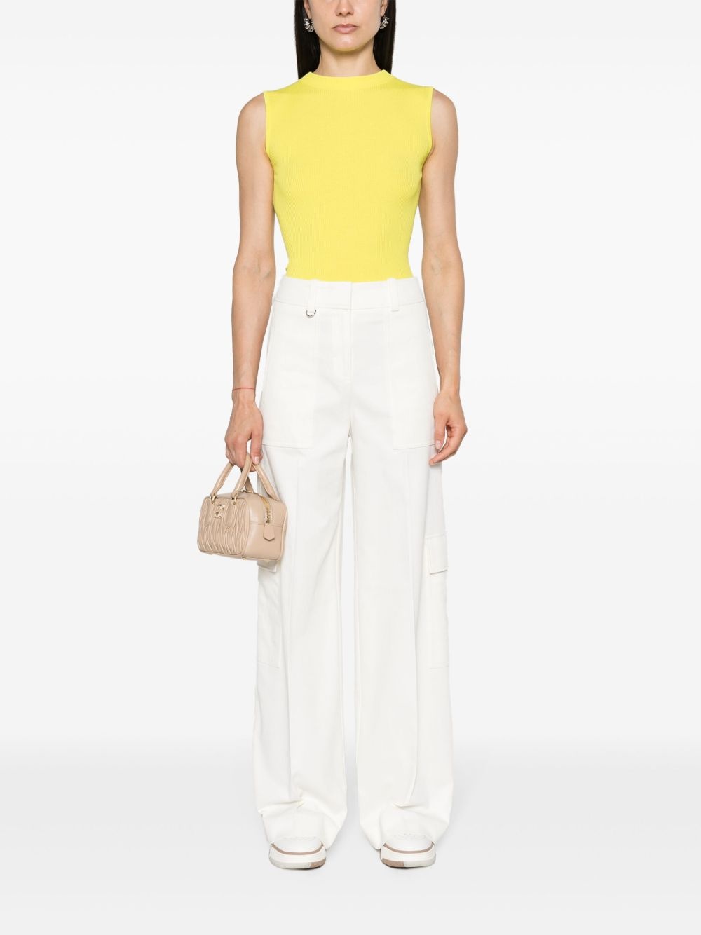 wide-leg twill trousers - 2