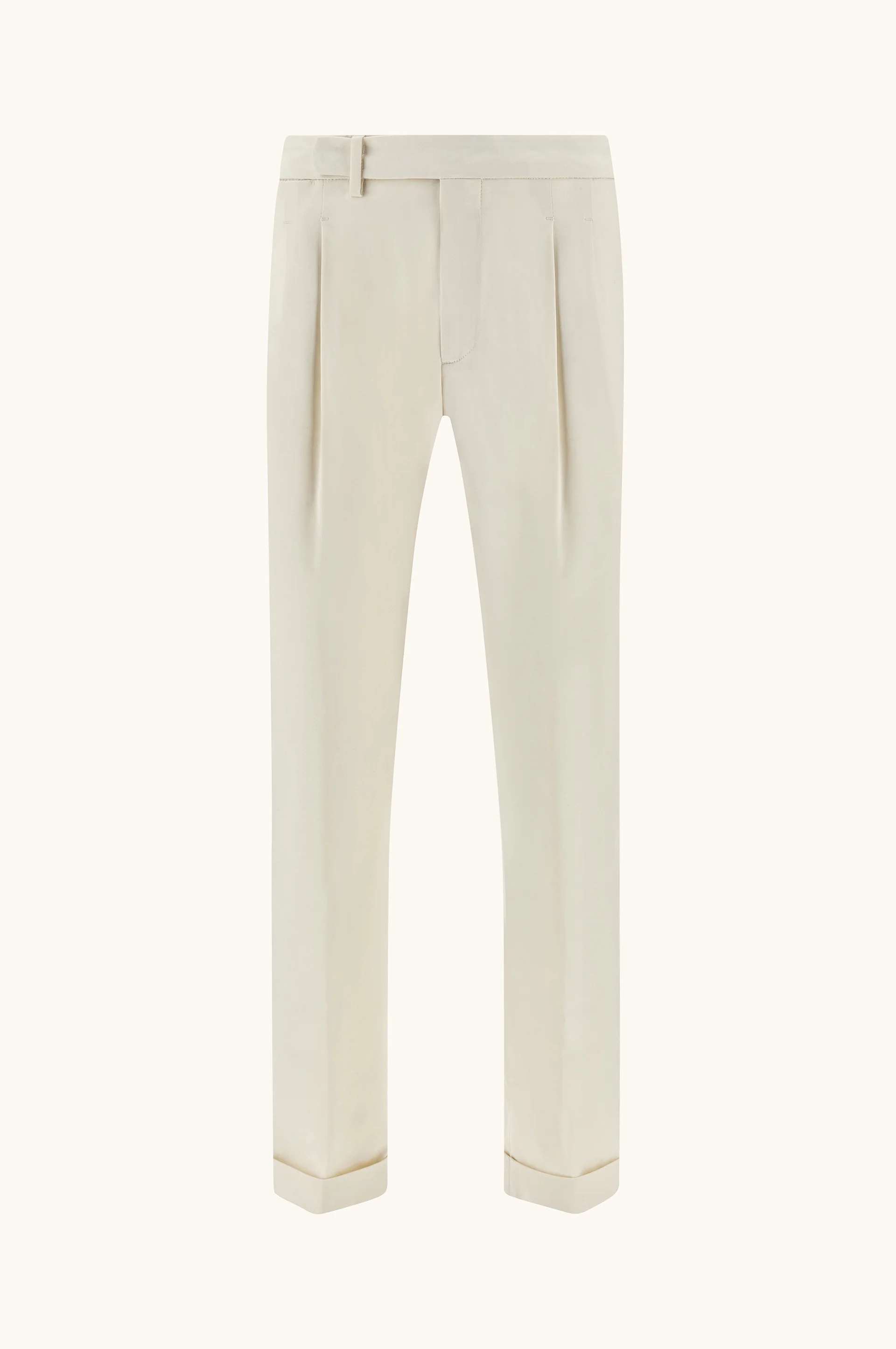 CHINO TROUSERS IN STRETCH COTTON WITH DOUBLE PLEATS - 1