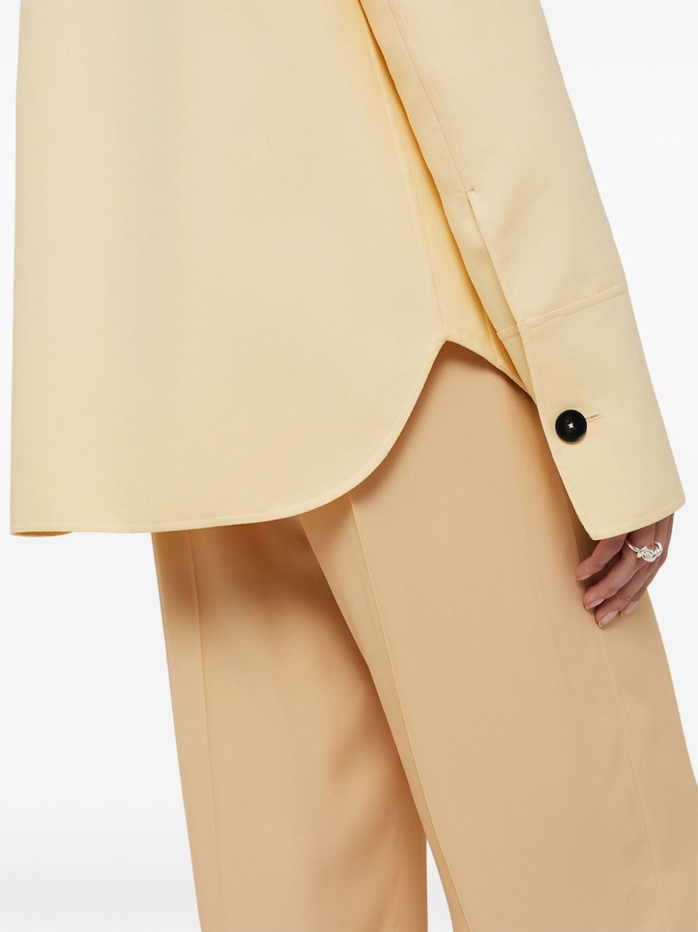 point-collar cotton shirt jacket - 3