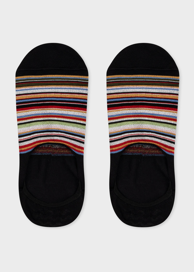 Black, Navy & White 'Signature Stripe' Loafer Socks Three Pack 4