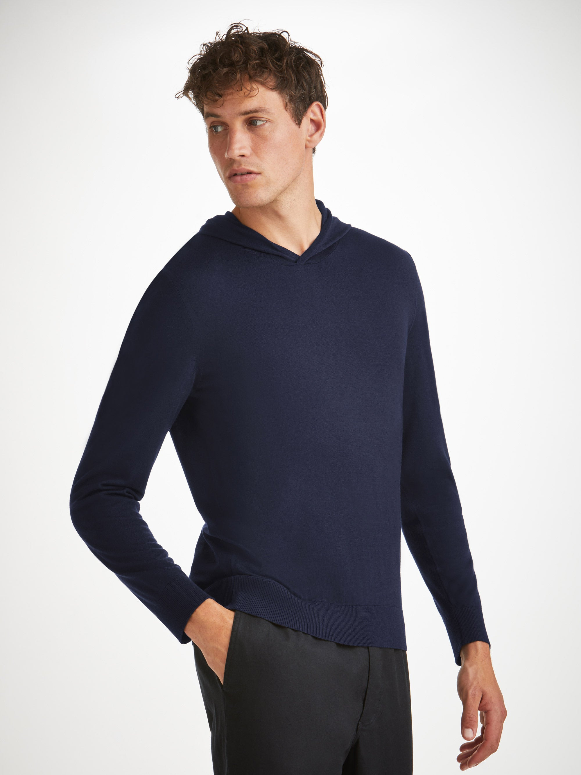 Men's Hoodie Orson Merino Wool Navy - 8