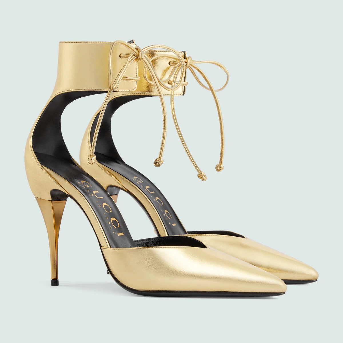 Women's high heel metallic pump - 2