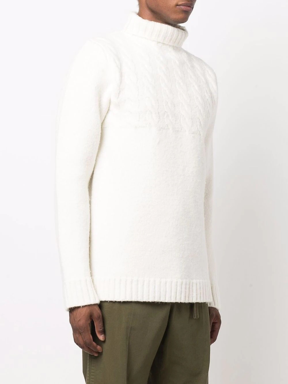 cable-knit wool jumper - 3