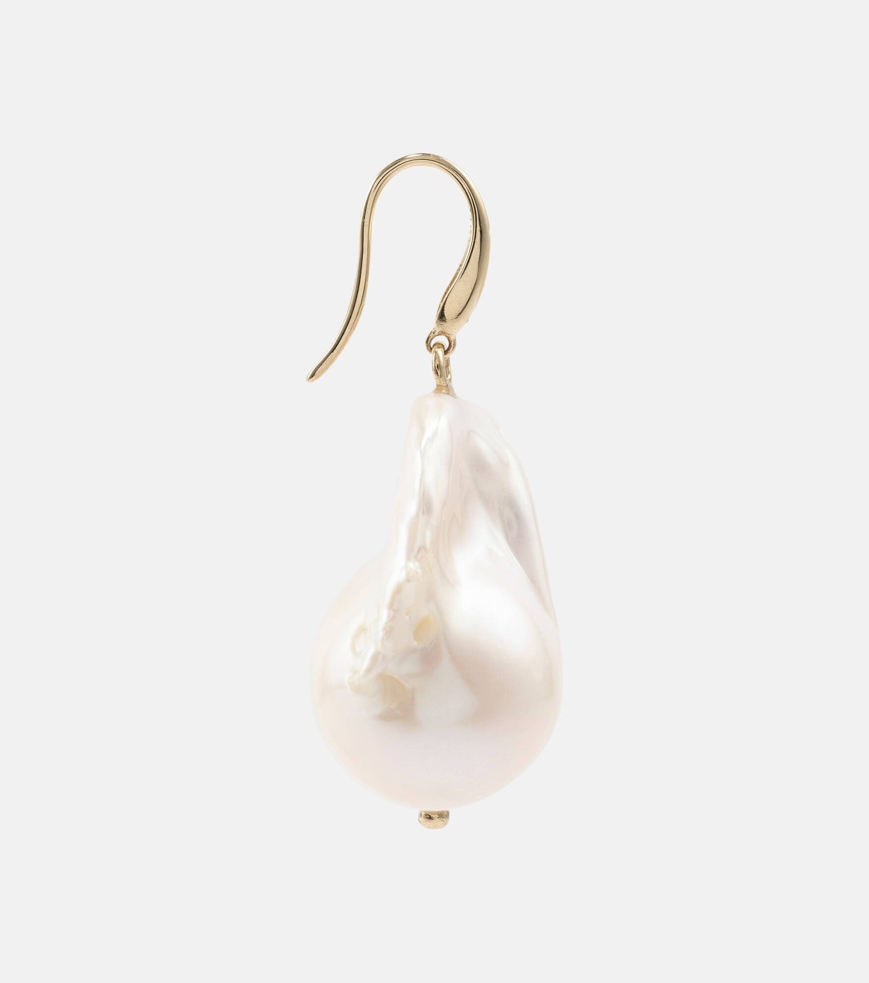 14kt gold drop earrings with baroque pearls - 4