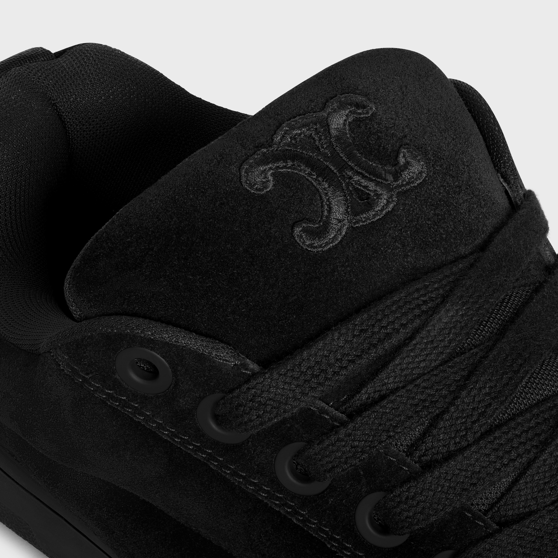 CELINE HUNTINGTON LOW LACE-UP SNEAKER in SUEDE CALFSKIN AND MESH - 5