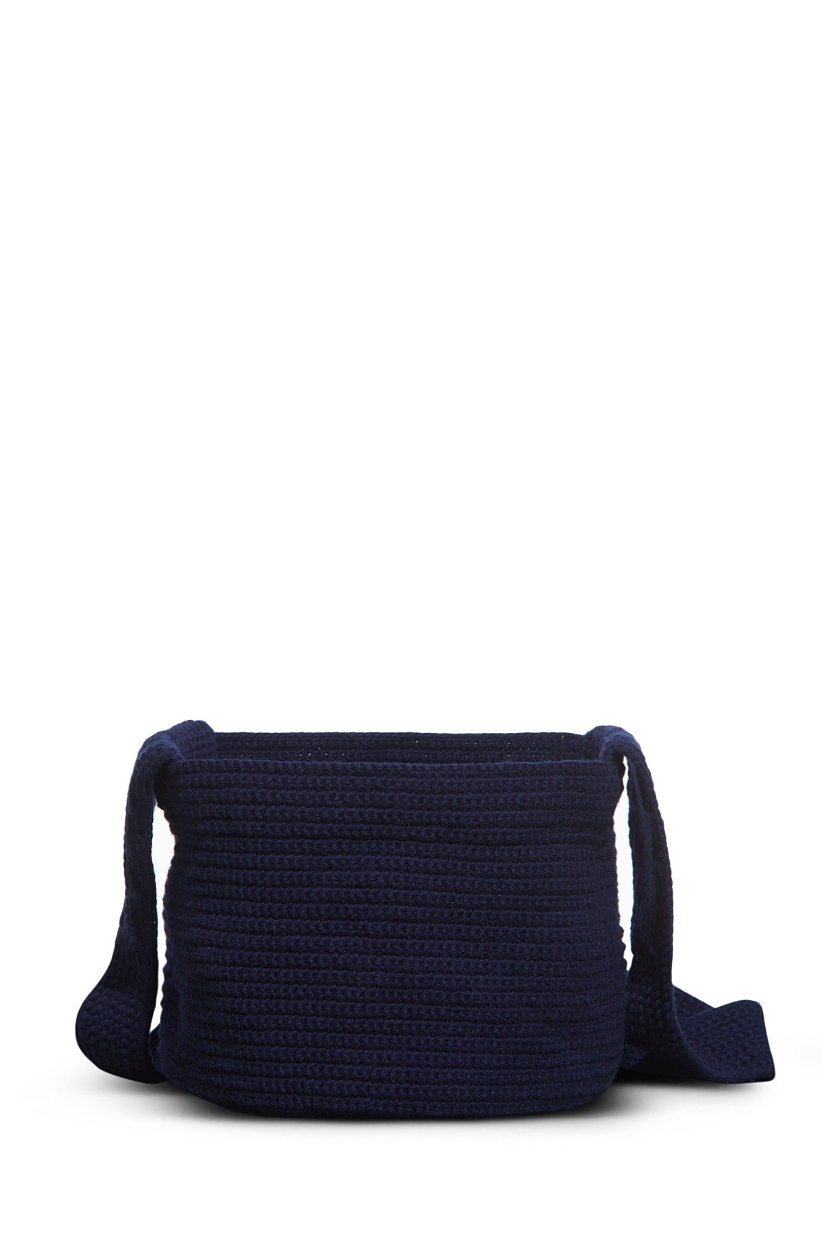 Crossover Knit Bag in Navy Cashmere - 4