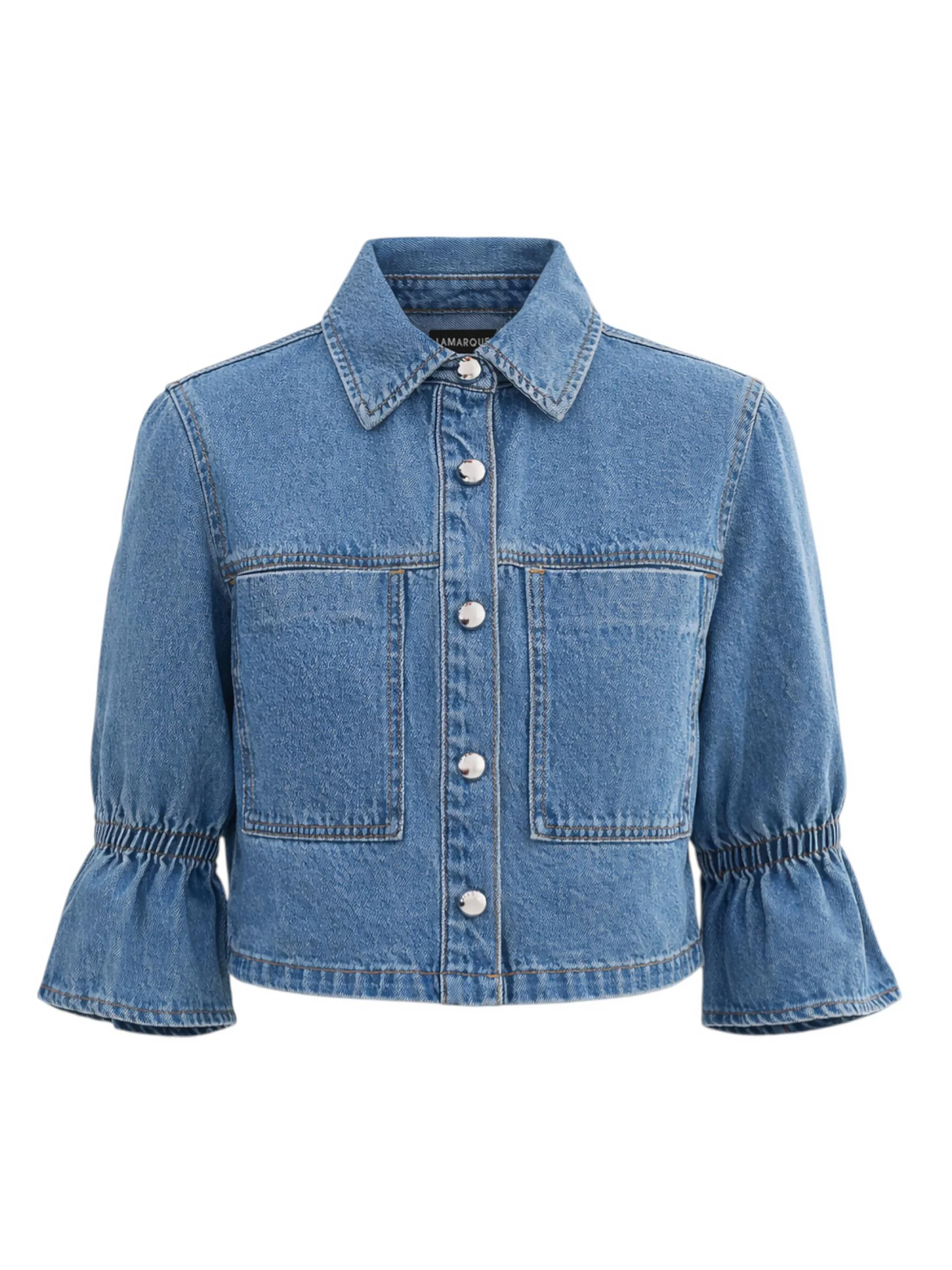 Women's Carolina Cotton Denim Jacket - Mid Blue Wash - 1