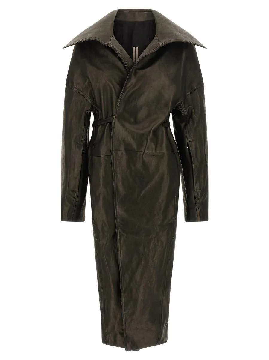 Rick Owens 'Dracucollar Belted' Coat - 1