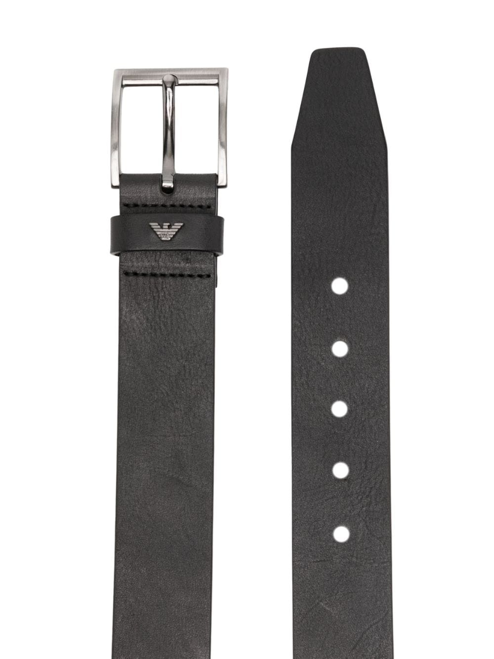 debossed-logo leather belt - 2