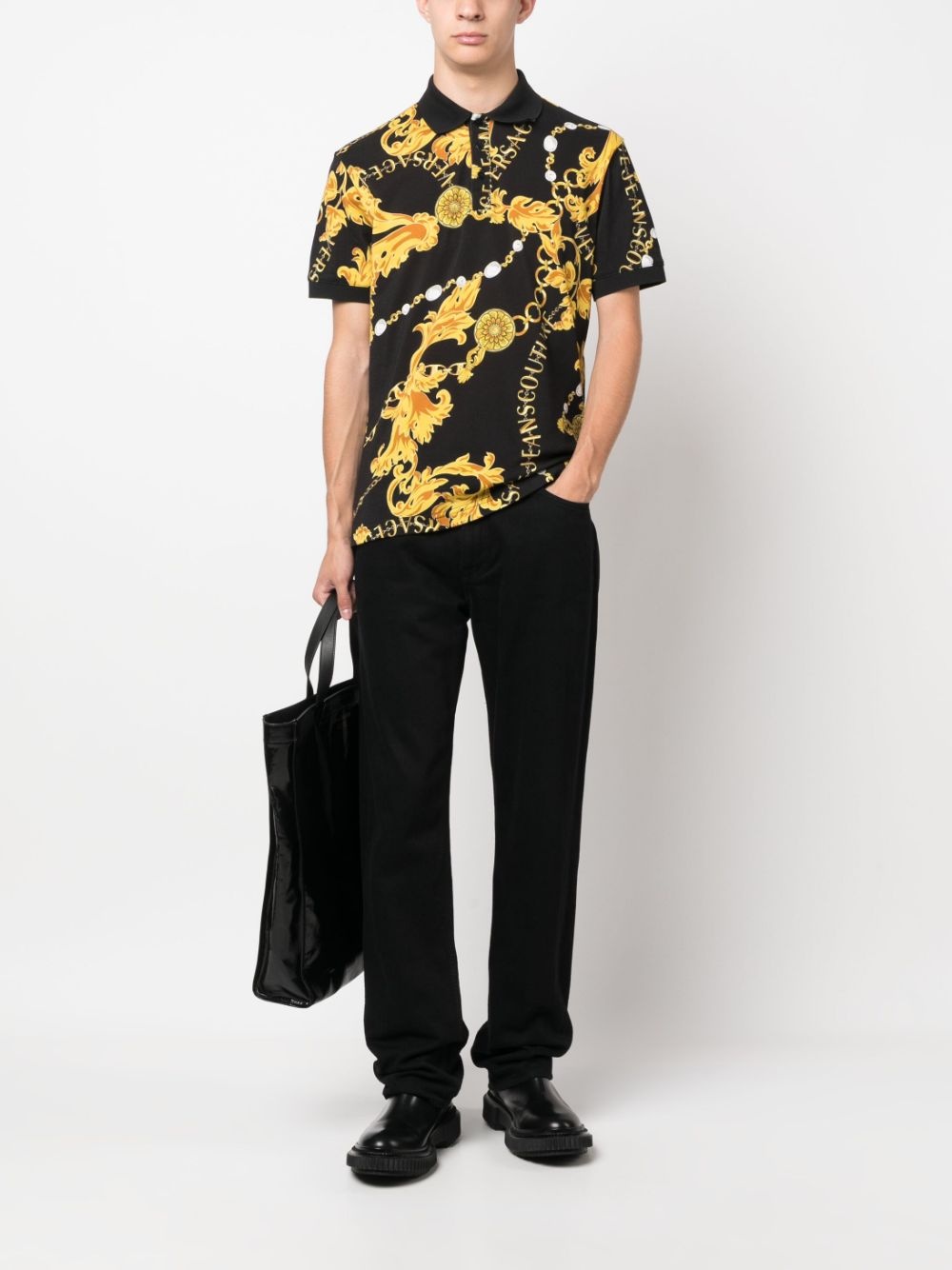 baroque-pattern polo shirt - 2
