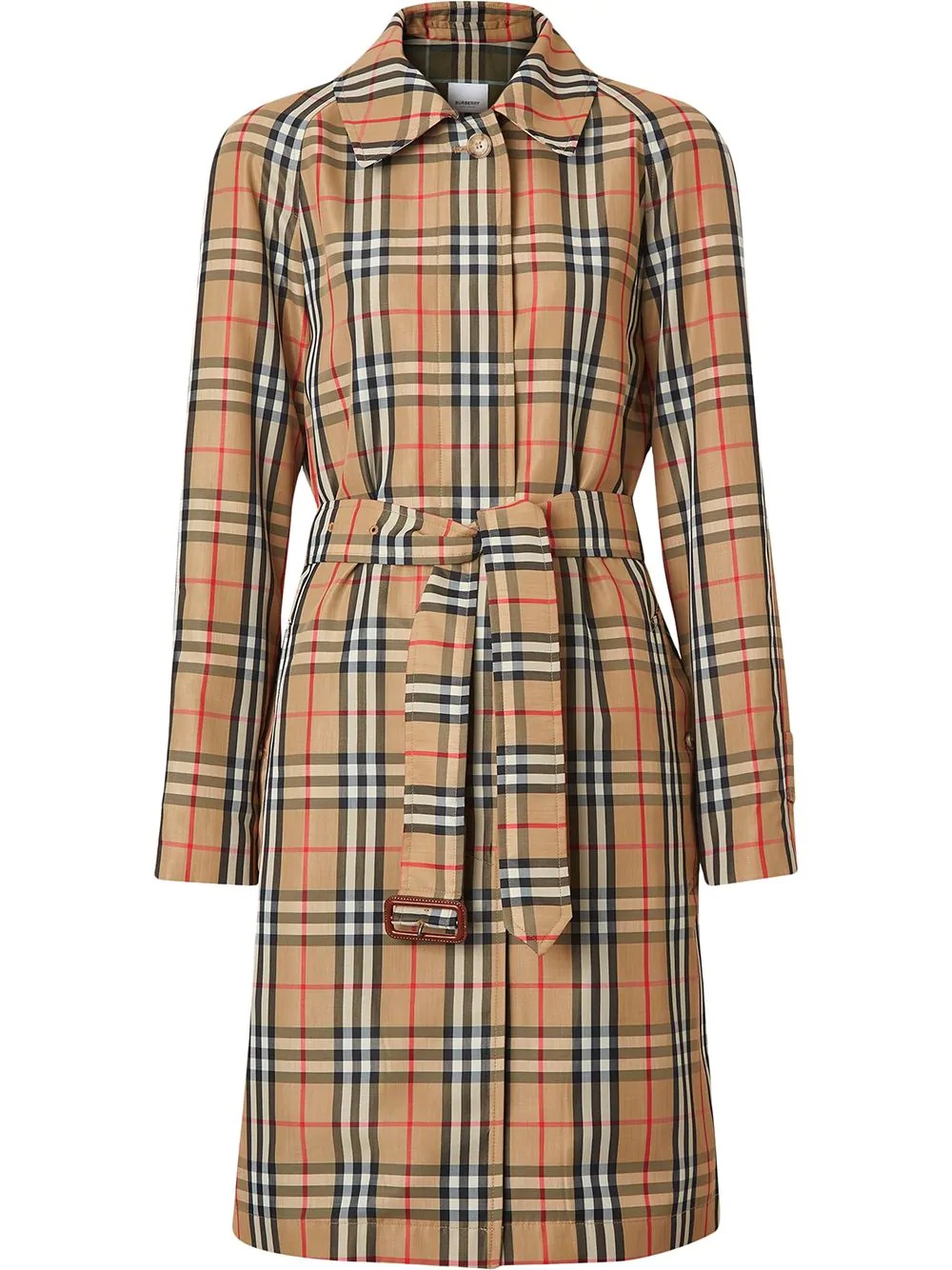 Vintage Check belted trench coat - 1