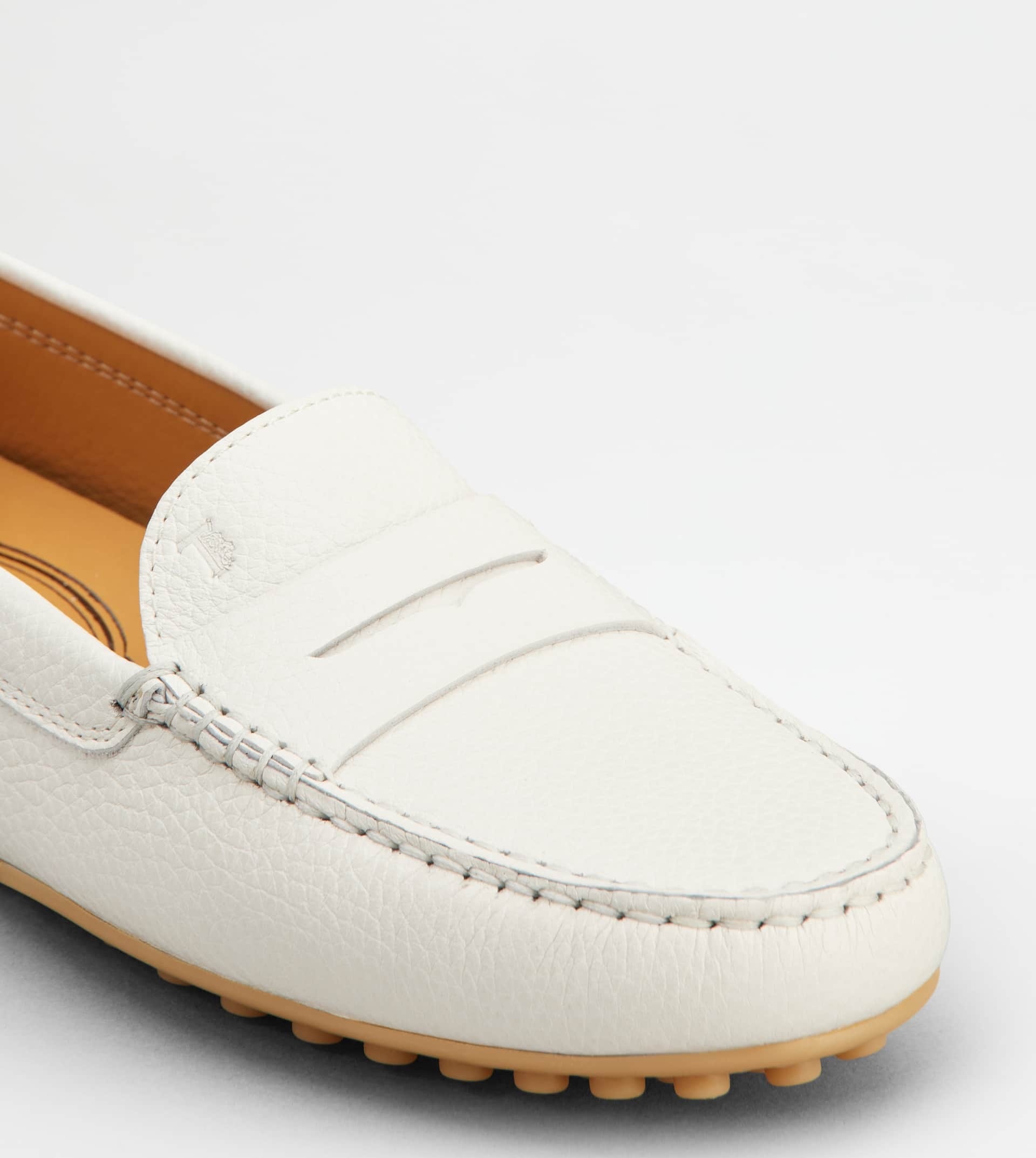 CITY GOMMINO DRIVING SHOES IN LEATHER - OFF WHITE - 6