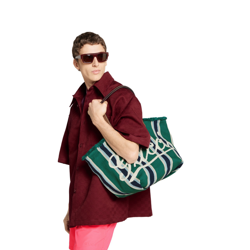 Large embroidered canvas tote bag 3