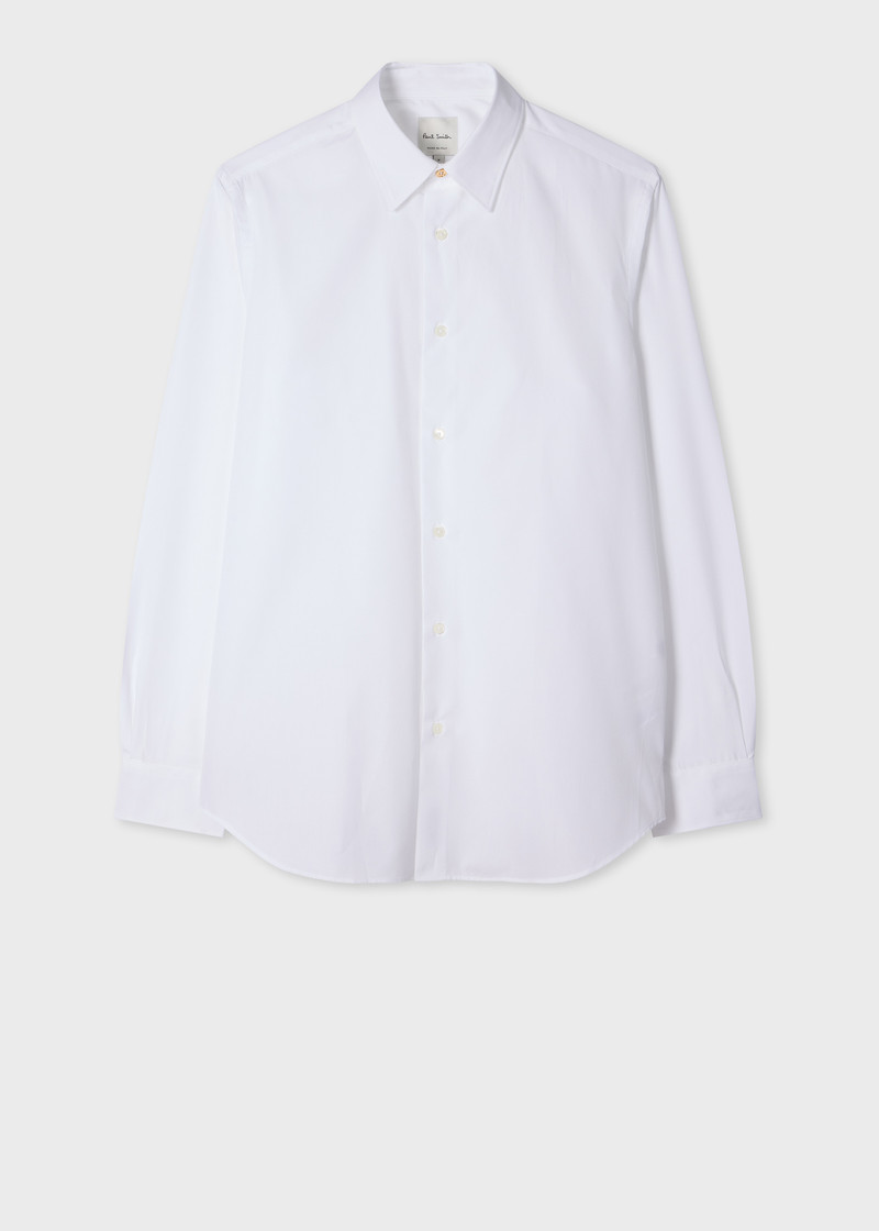 White Cotton-Poplin Shirt With Concealed Embroidery 1