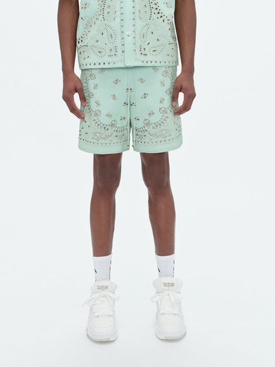 AMIRI LEATHER BANDANA SHORT outlook