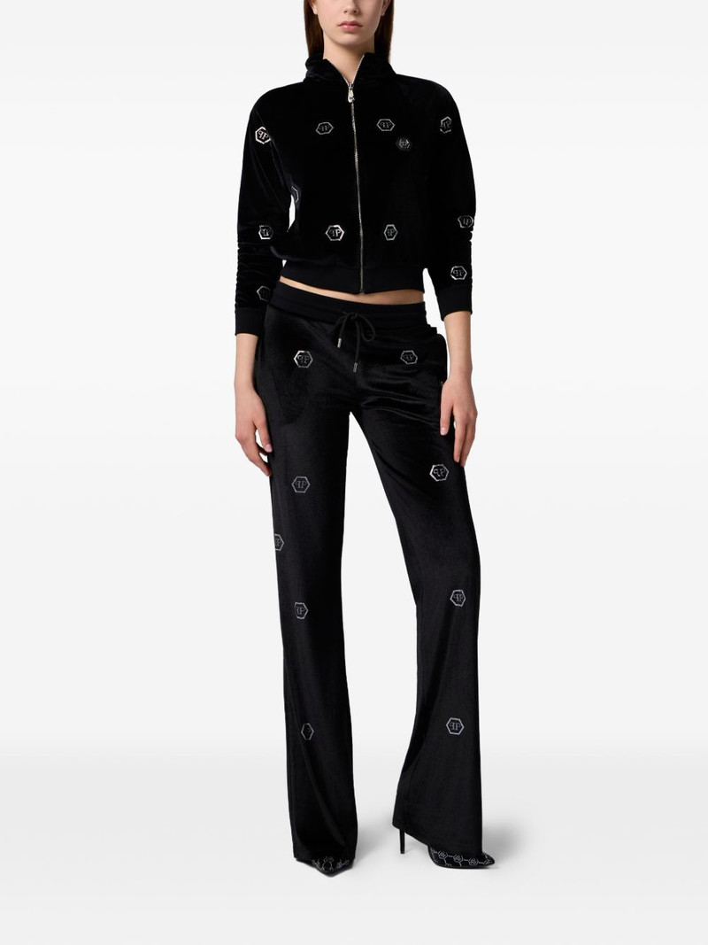 PHILIPP PLEIN embellished zip-up sweatshirt outlook