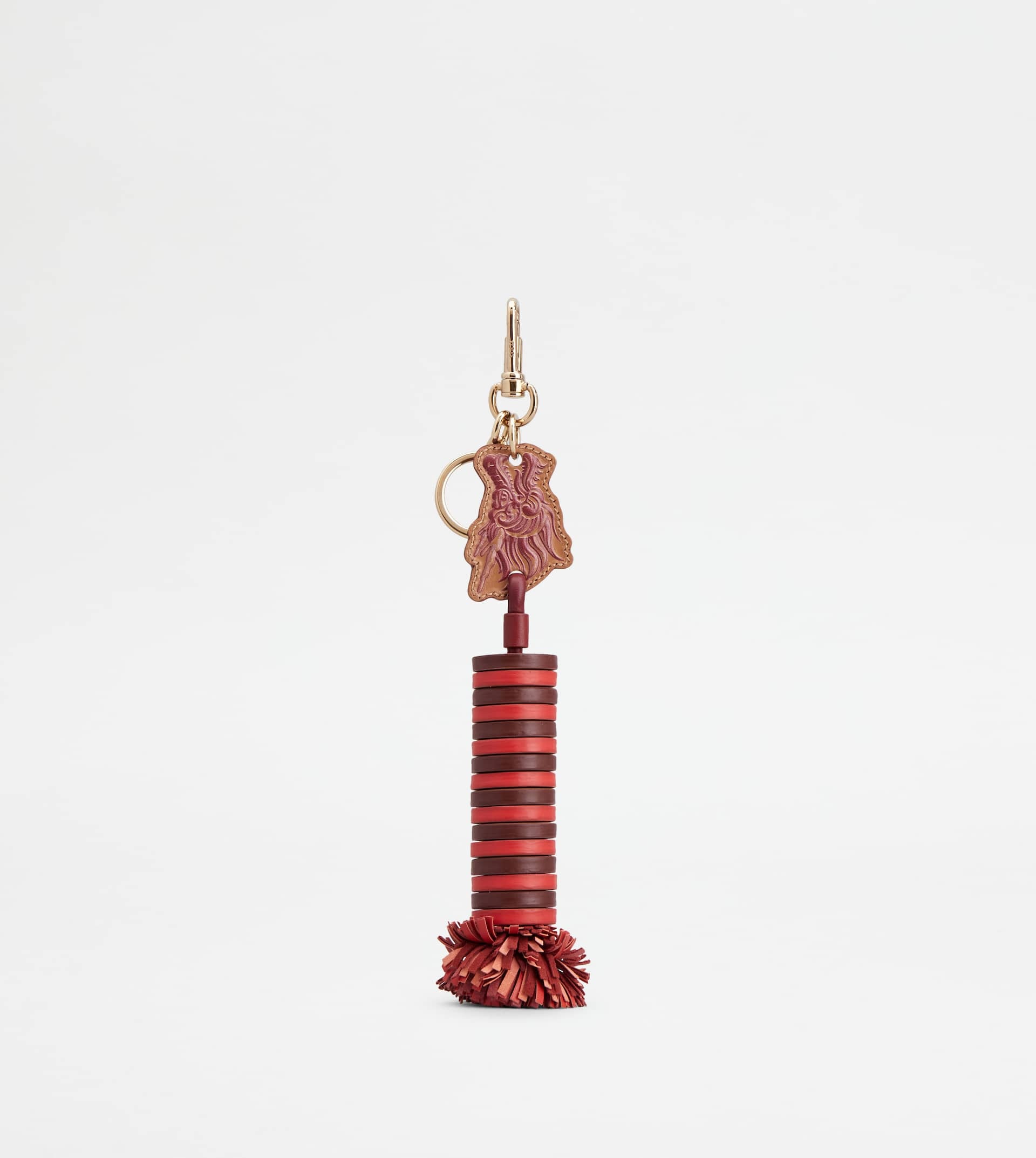 KEY HOLDER IN LEATHER - BURGUNDY, RED - 1