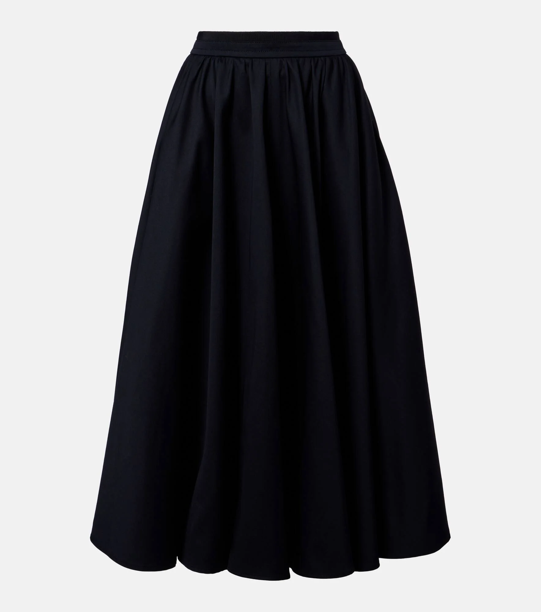 Pleated cotton midi skirt - 1