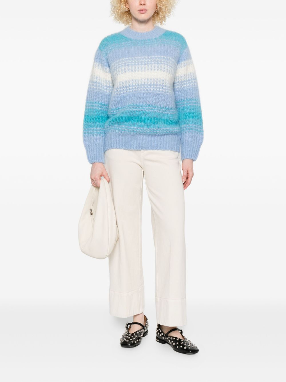 striped crew-neck sweater - 2