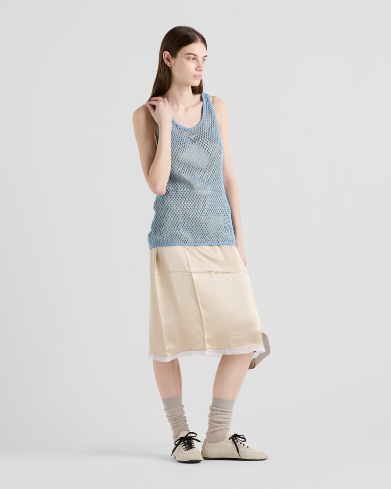 Prada Sleeveless cotton mesh top outlook