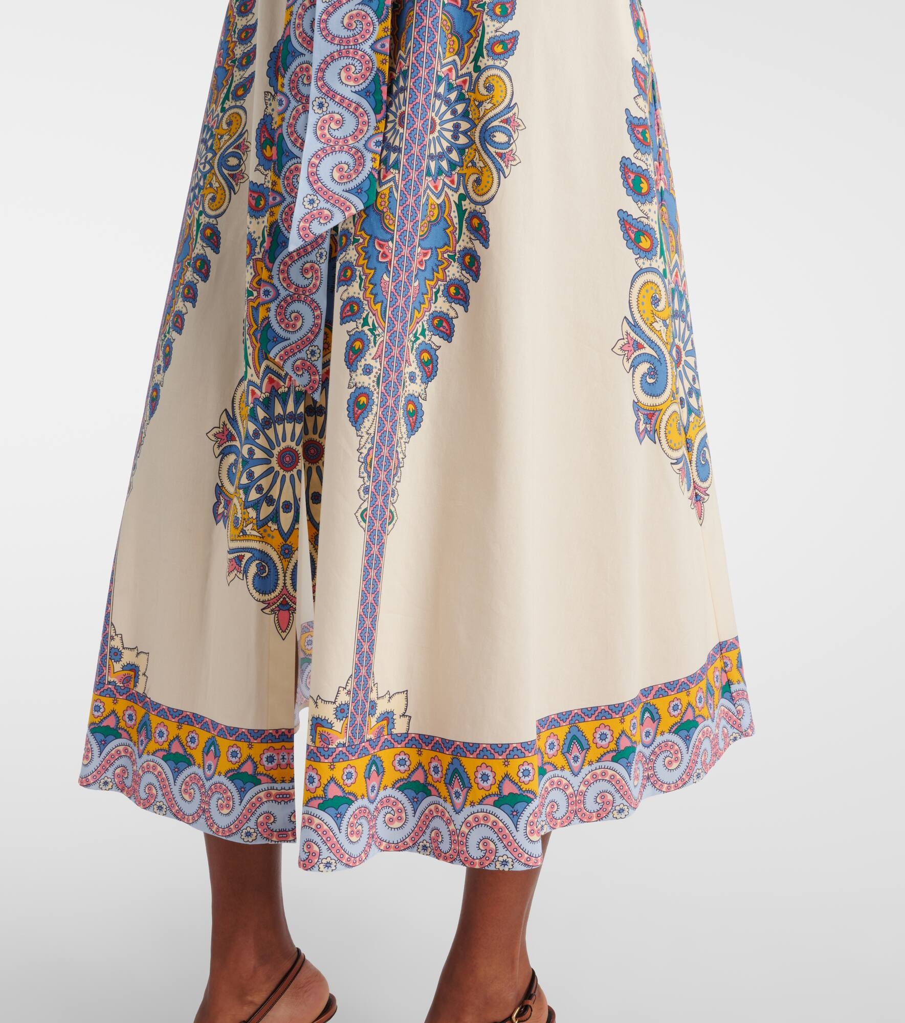 Printed cotton-blend shirt dress - 6