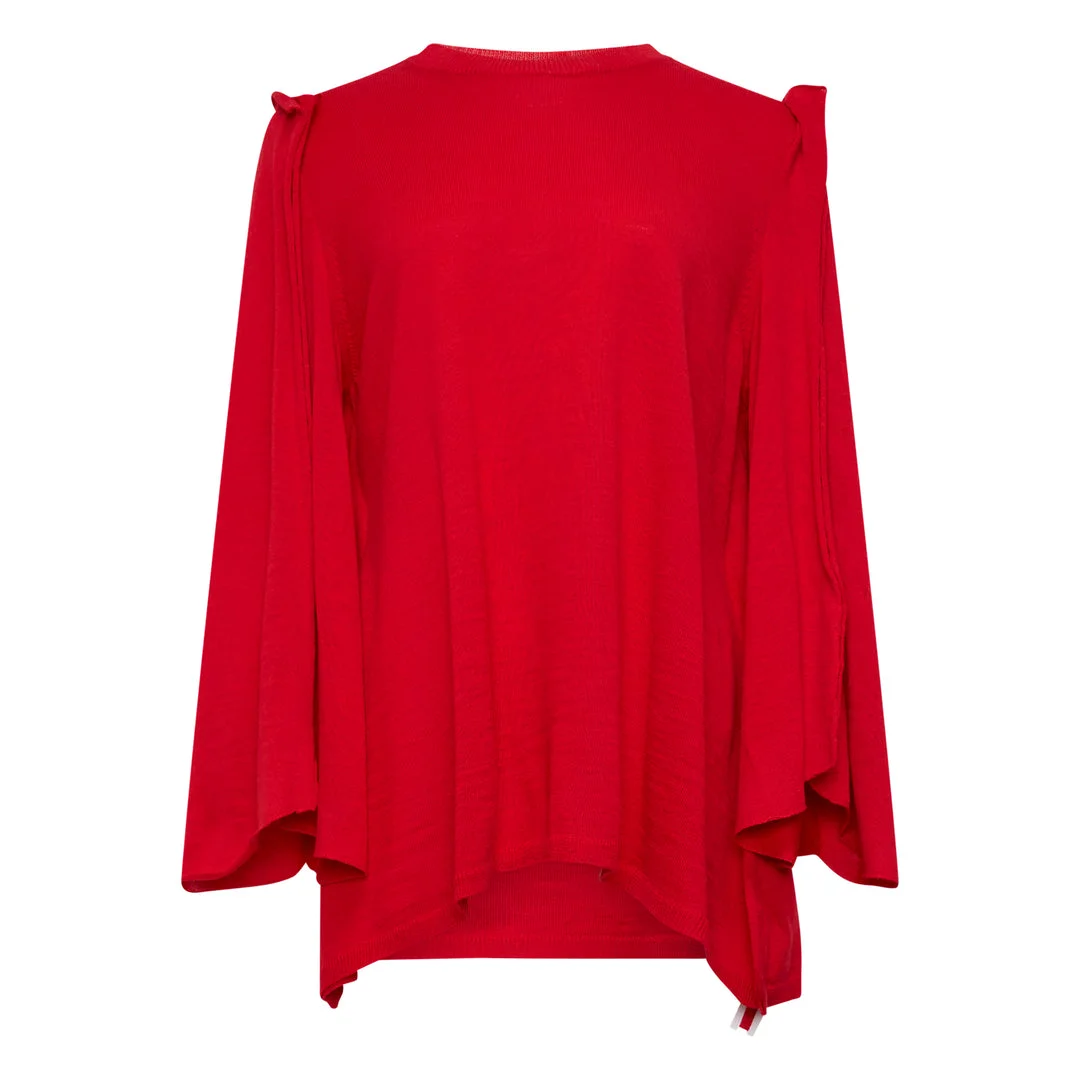 Oversized Exaggerated Sleeve Knit Top - 1