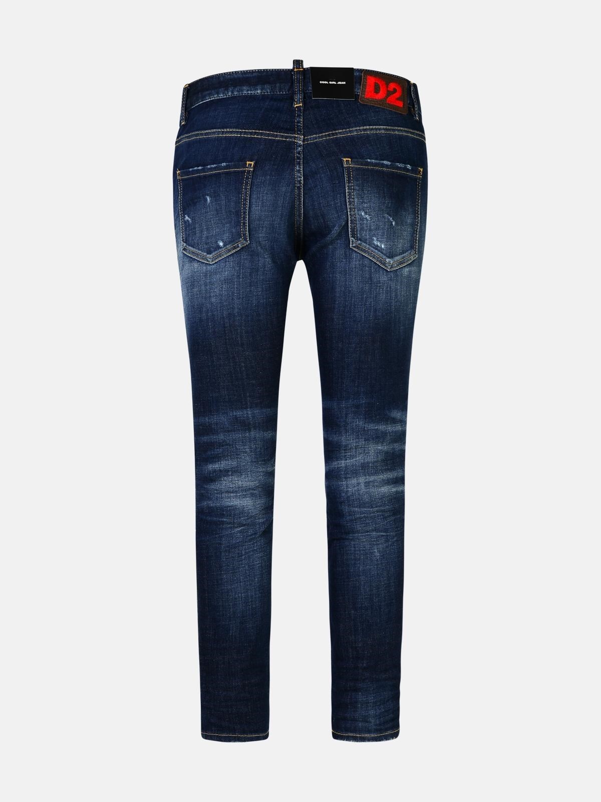 'COOL GIRL' BLUE COTTON BLEND JEANS - 3