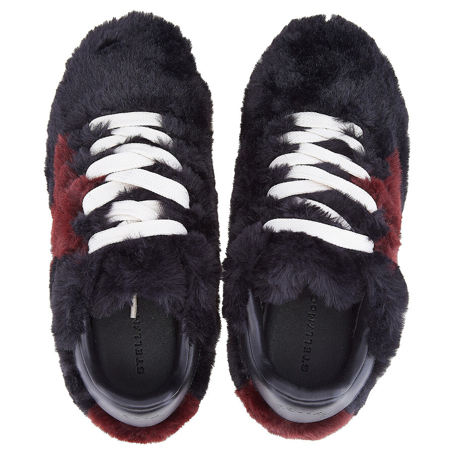 Stella McCartney Black Loop Shaggy Faux-Fur Sneakers - 3