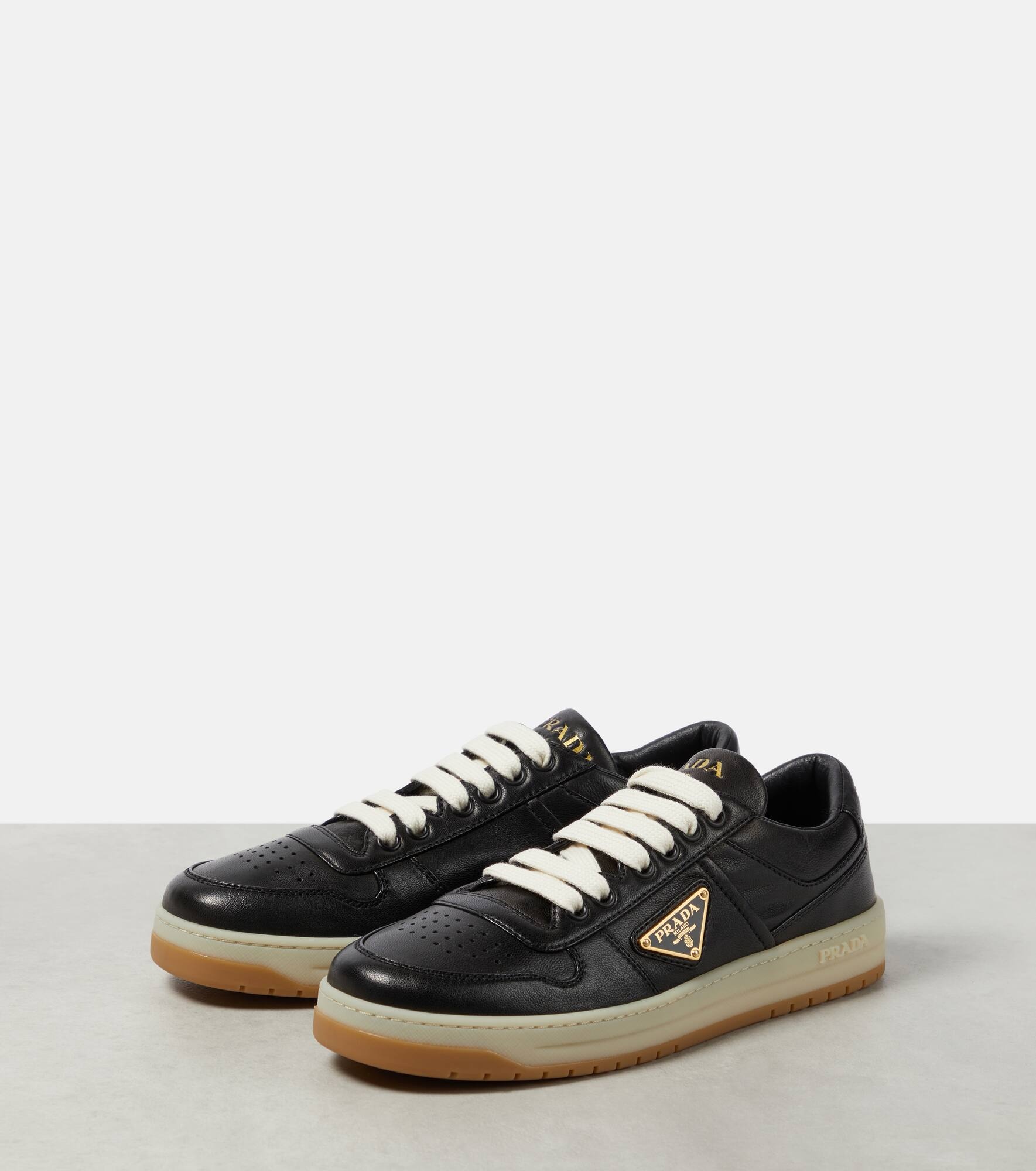 Downtown leather low-top sneakers - 5