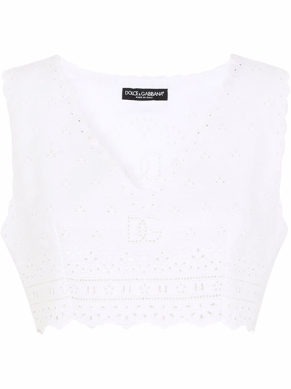 broderie anglaise cropped top - 1