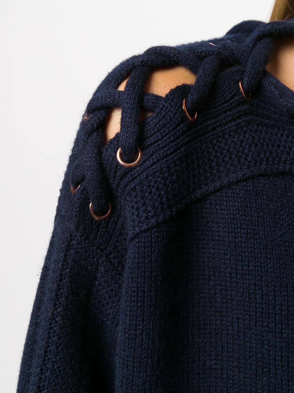 lace-up detail jumper - 5