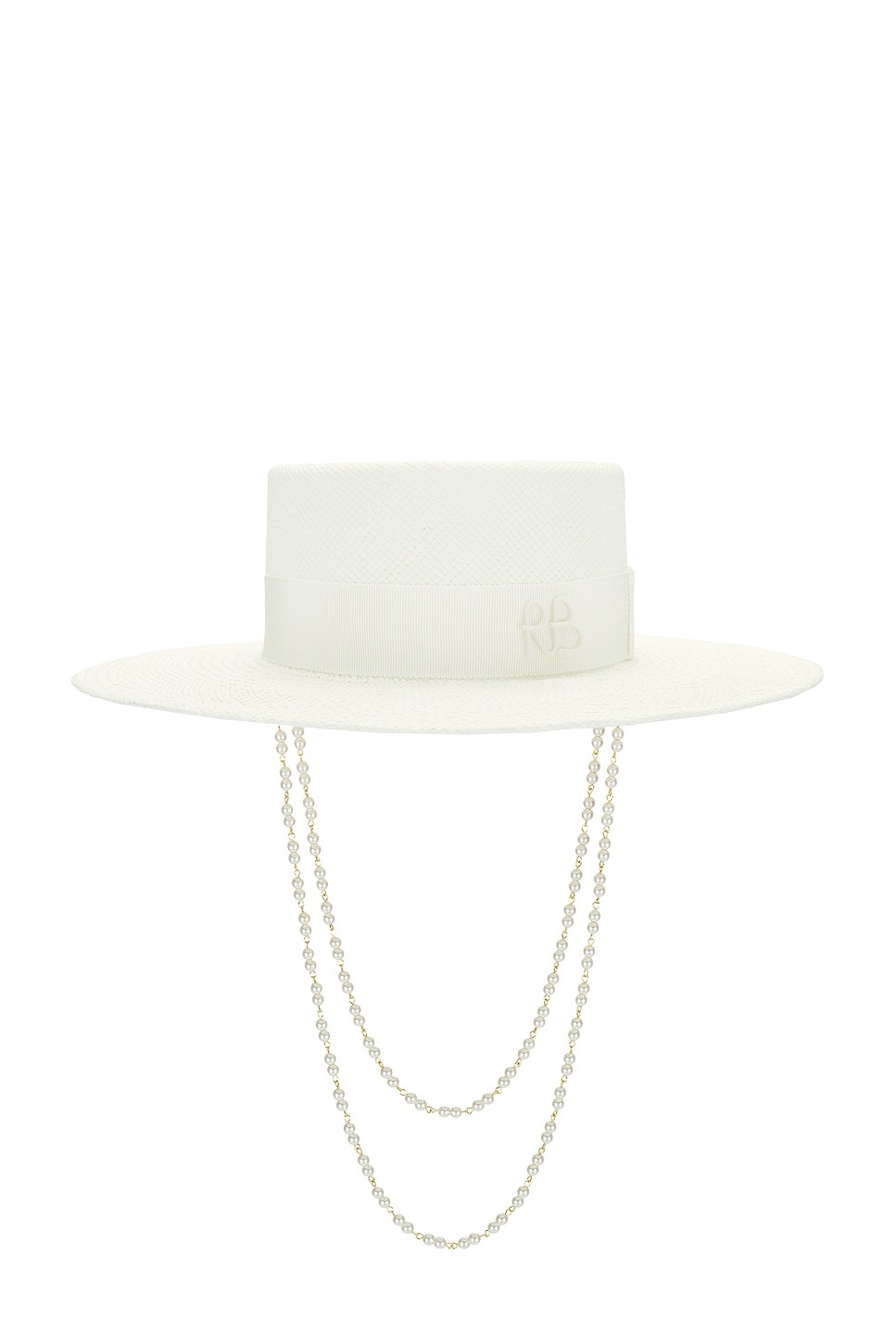Double Chain Strap Boater Hat - 2