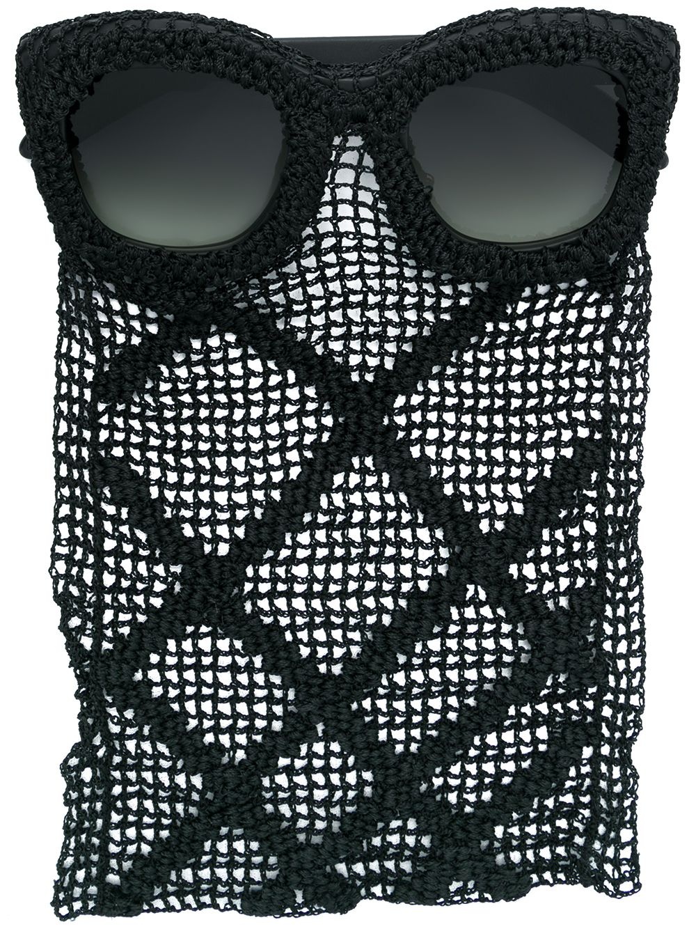 square sunglasses with mesh drape detail - 1