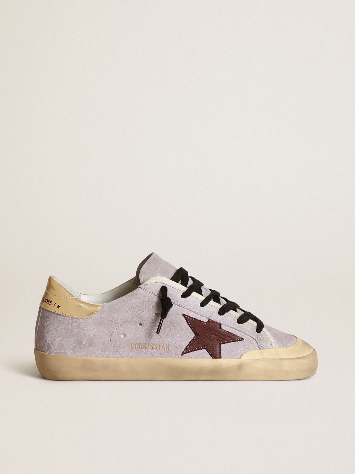 Super-Star in lilac suede with a brown star and gold heel tab - 1