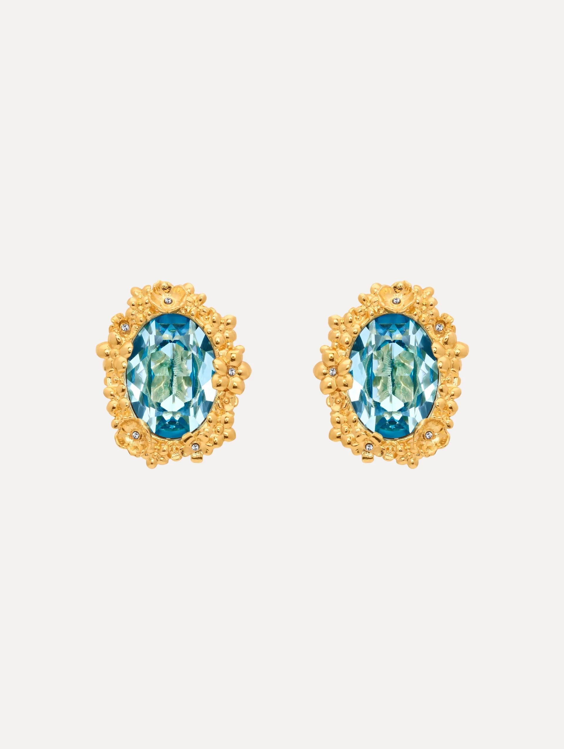 OVAL MEDALLION CLIP-ON EARRINGS - 1