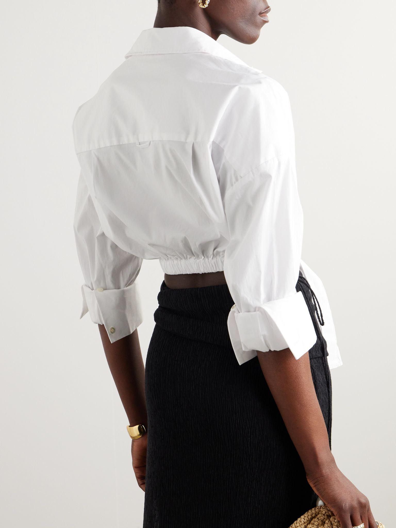 Lisa knotted cotton poplin shirt White - 3