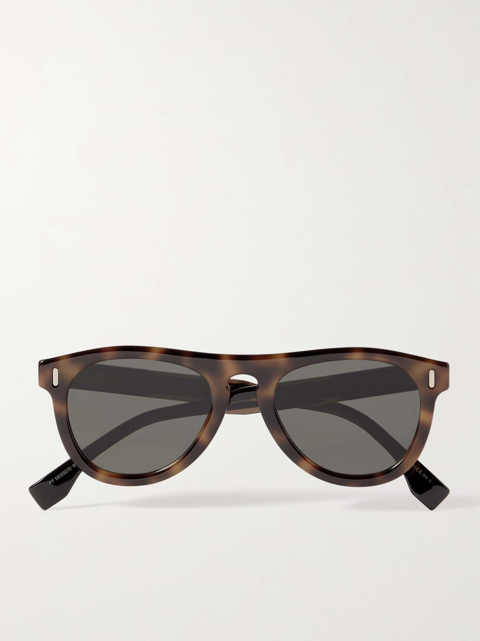 Round-Frame Tortoiseshell Acetate Sunglasses - 1