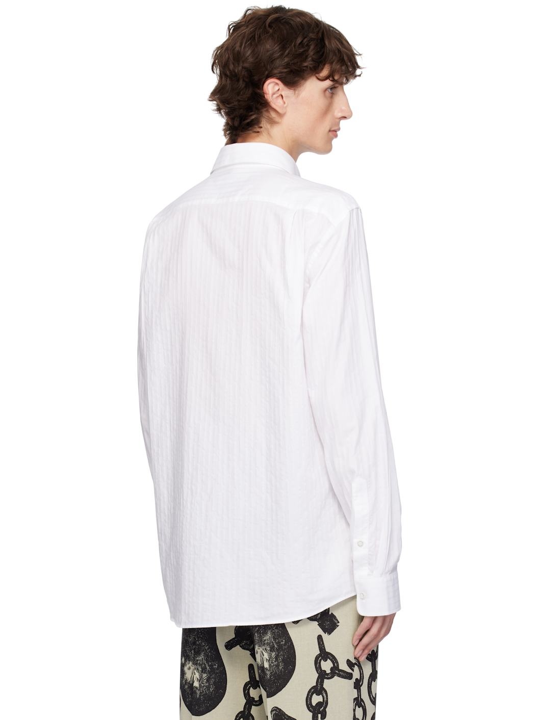White Two Button Krall Shirt - 3
