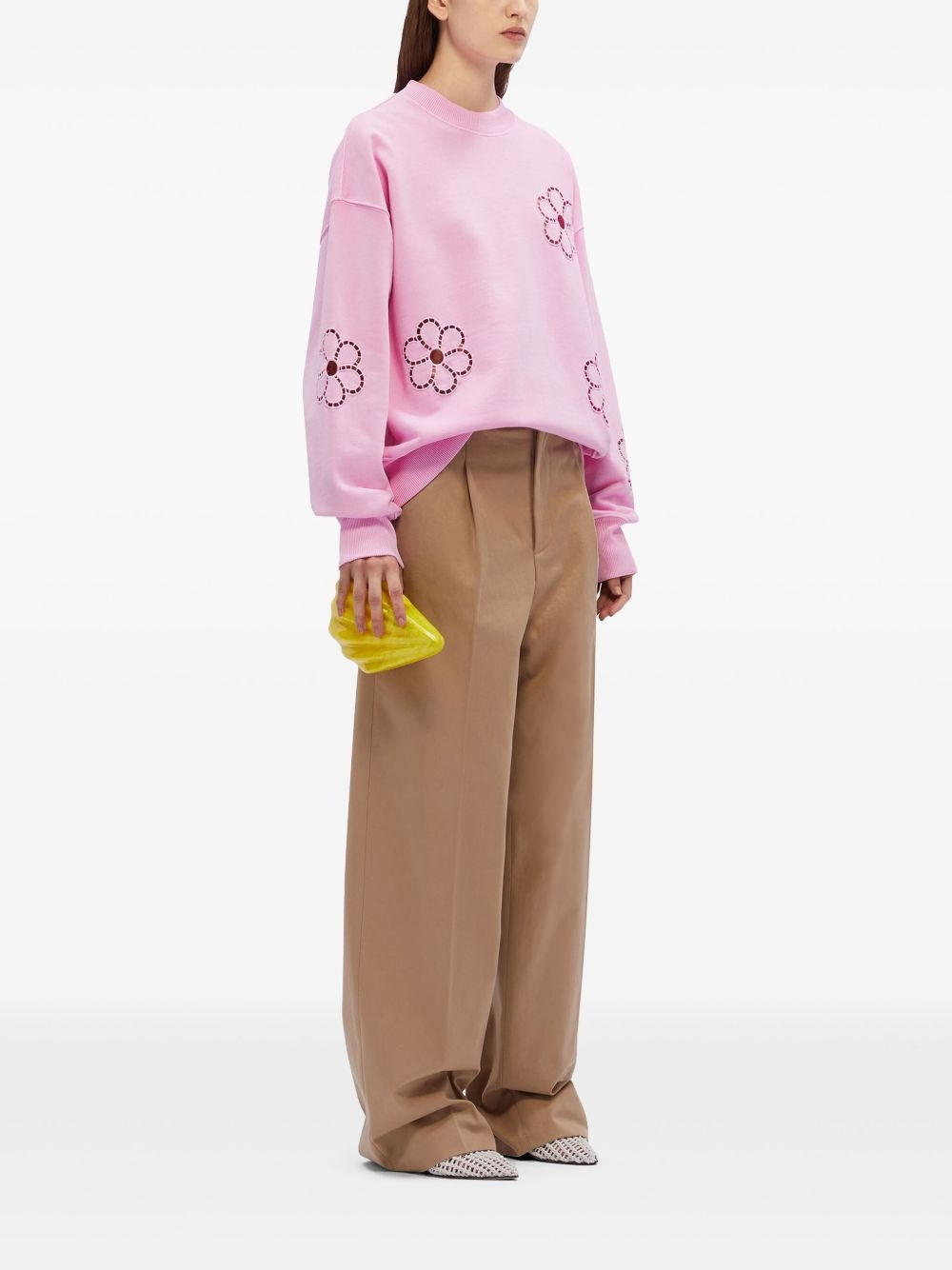 embroidered-flower sweatshirt - 2