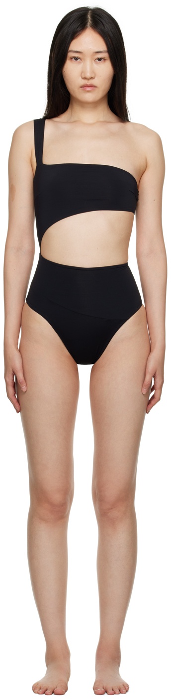 Black IU One-Piece Swimsuit - 2