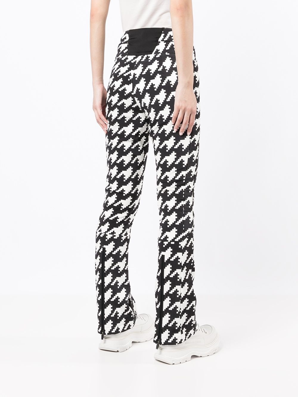 houndstooth flared trousers - 4
