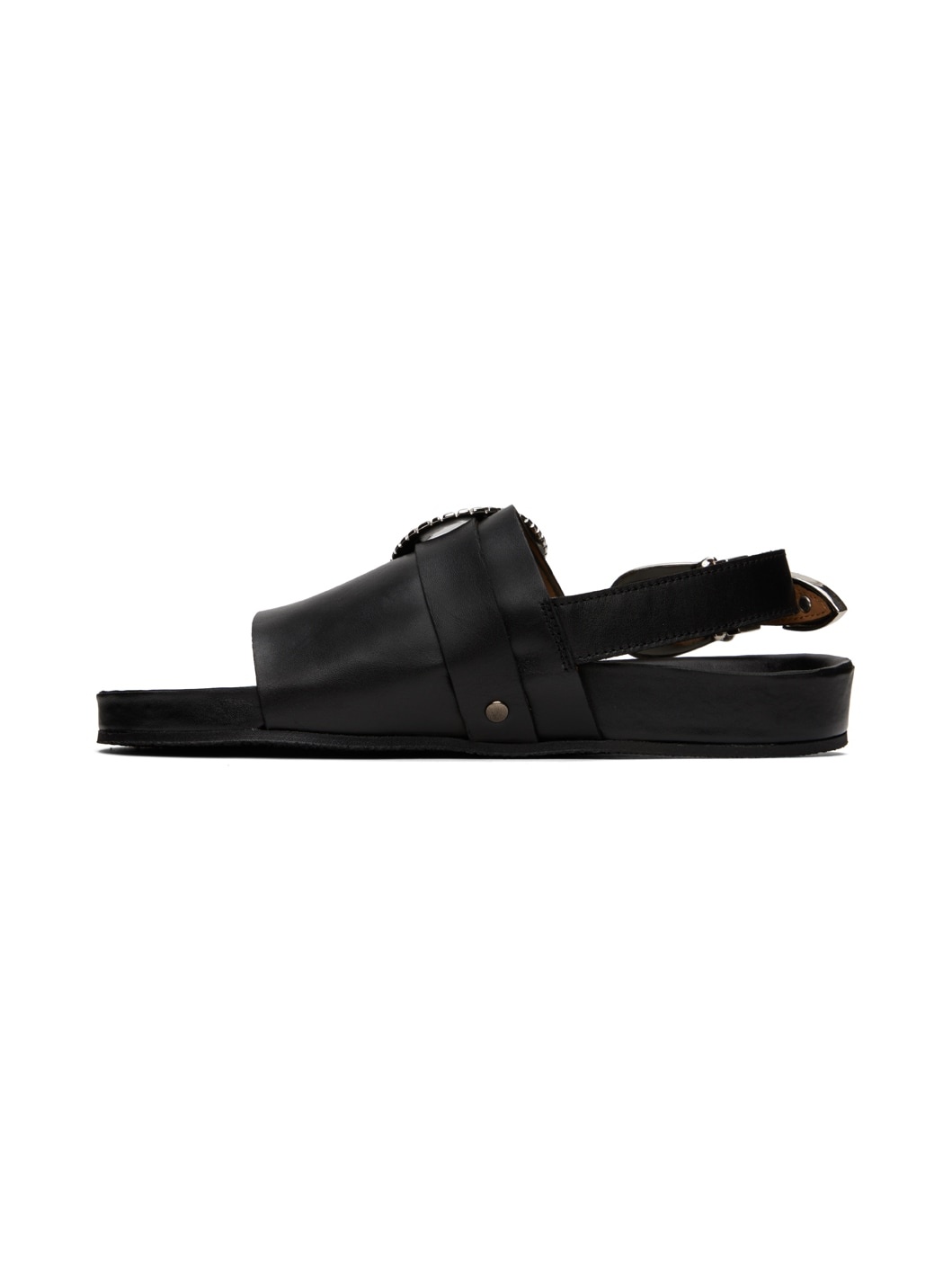 SSENSE Exclusive Black Leather Sandals - 3