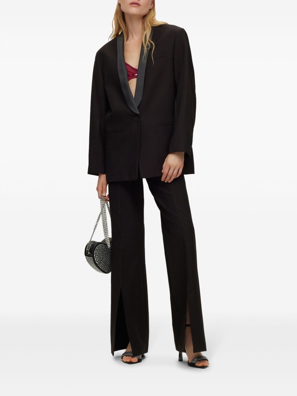logo-patch shawl-lapels blazer - 2