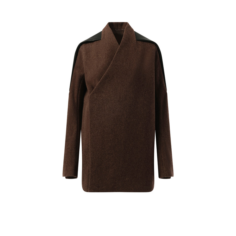 Rick Owens Officer Jacket in Brown/Black/Thulian outlook