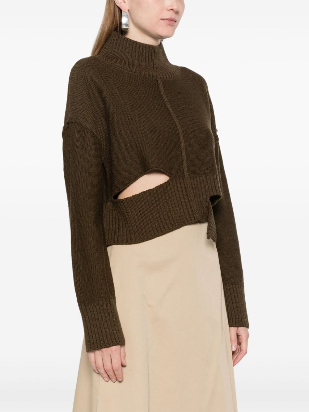 distressed cropped jumper - 3