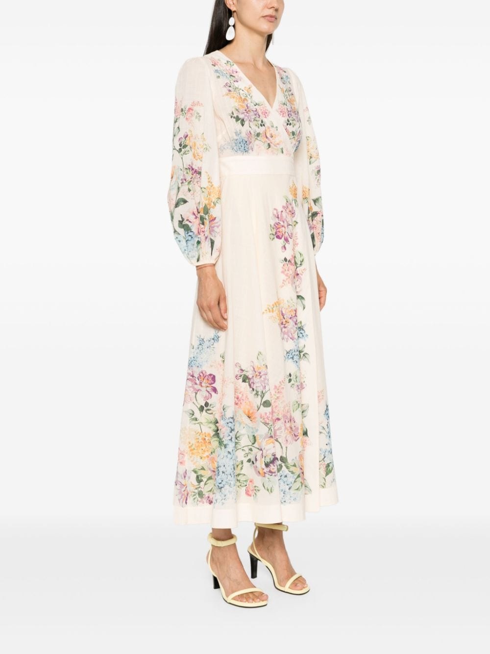パーティードレス ZIMMERMANN halliday midi wrap dress with pockets 1408DSS241 Zimmermann HALLIDAY MIDI WRAP DRESS WITH POCKETS