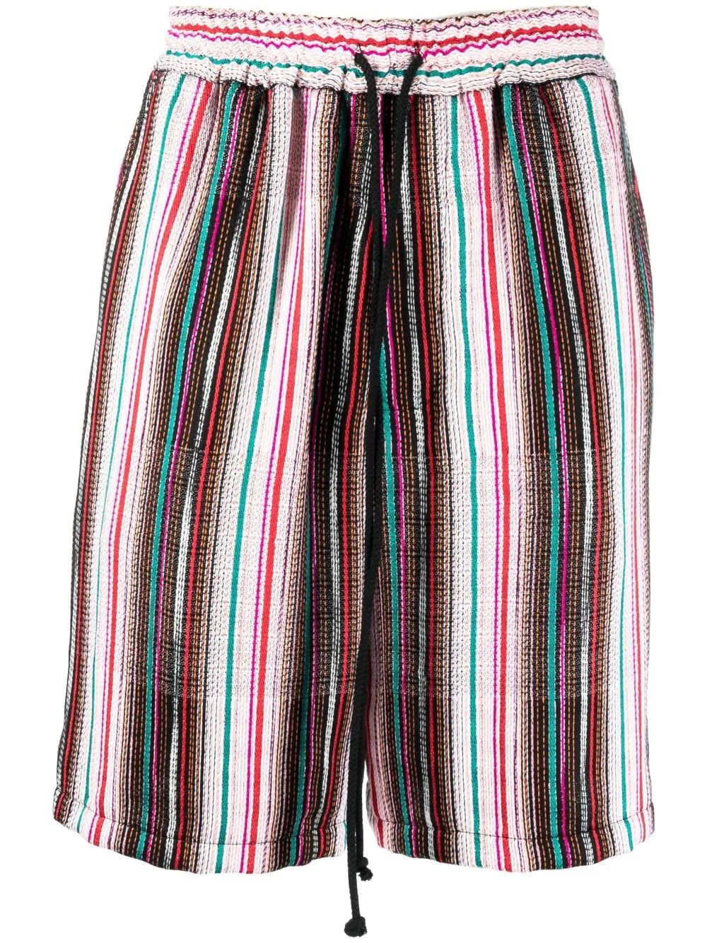 embroidered-stripes bermuda shorts - 1