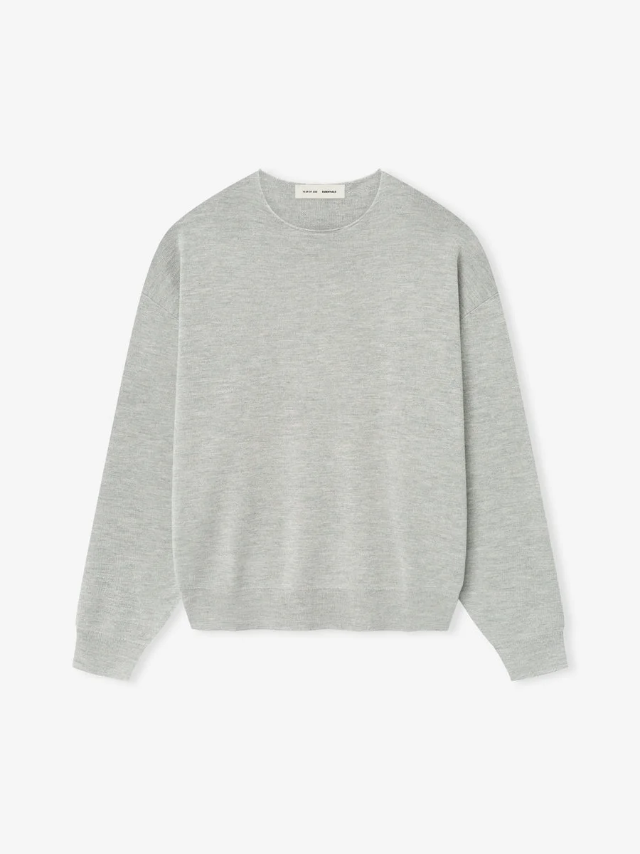 Merino Long Sleeve Crewneck Sweater - 1